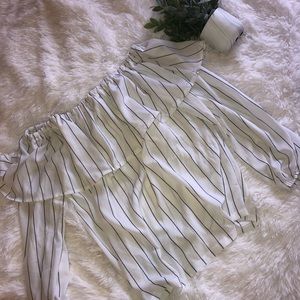 Striped Off the Shoulder Top